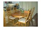 solid pine wood dining table and 4 chairs. Solid Pine....